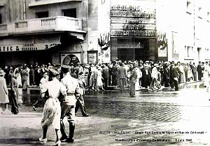 ALGER - MANIFESTATION D'ANCIENS COMBATTANTS  - ANGLE  RUE BORELY LA SAPIE ET RUE DE GERICAULT- 9 JUIN 1940